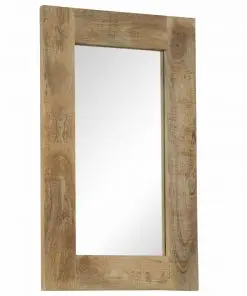 vidaXL Mirror Solid Mango Wood 50×80 cm
