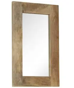 vidaXL Mirror Solid Mango Wood 50×80 cm