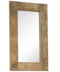 vidaXL Mirror Solid Mango Wood 50×80 cm