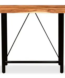 vidaXL 5 Piece Bar Set Solid Acacia Wood and Genuine Leather