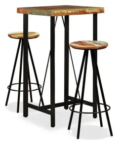 vidaXL 3 Piece Bar Set Solid Reclaimed Wood