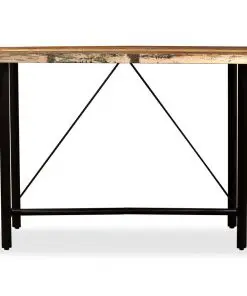 vidaXL 7 Piece Bar Set Solid Reclaimed Wood and Genuine Leather