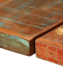 vidaXL 7 Piece Bar Set Solid Reclaimed Wood and Genuine Leather