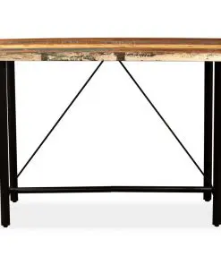 vidaXL 7 Piece Bar Set Solid Reclaimed Wood, Genuine Leather & Canvas