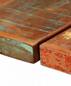 vidaXL 7 Piece Bar Set Solid Reclaimed Wood, Genuine Leather & Canvas