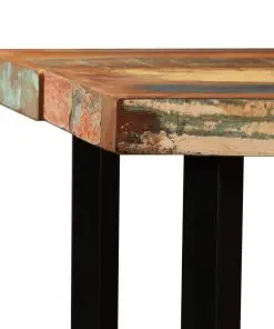 vidaXL 9 Piece Bar Set Solid Reclaimed Wood and Genuine Leather