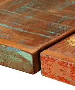 vidaXL 9 Piece Bar Set Solid Reclaimed Wood and Genuine Leather