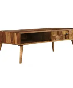vidaXL Coffee Table Solid Sheesham Wood with Honey Finish 110x50x37 cm