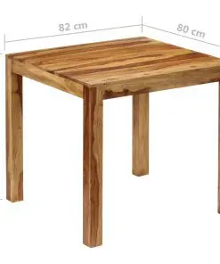vidaXL Dining Table Solid Sheesham Wood 82x80x76 cm