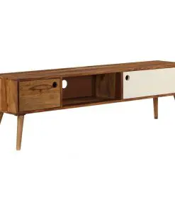 vidaXL TV Cabinet 140x50x35 cm Solid Sheesham Wood