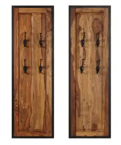 vidaXL Coat Racks 2 pcs Solid Sheesham Wood