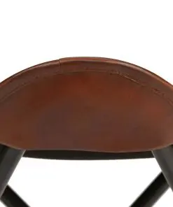 vidaXL Butterfly Stool Brown Real Leather