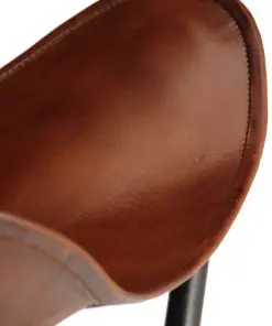 vidaXL Butterfly Stool Brown Real Leather