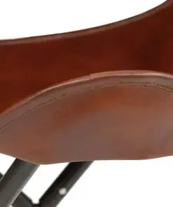 vidaXL Butterfly Stool Brown Real Leather