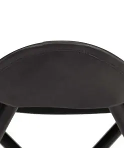 vidaXL Butterfly Stool Black Real Leather