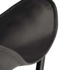 vidaXL Butterfly Stool Black Real Leather