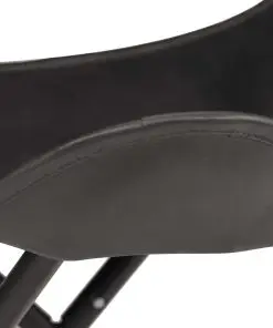 vidaXL Butterfly Stool Black Real Leather
