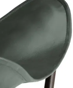 vidaXL Butterfly Stool Grey Real Leather