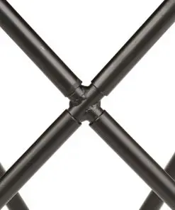 vidaXL Butterfly Stool Grey Real Leather