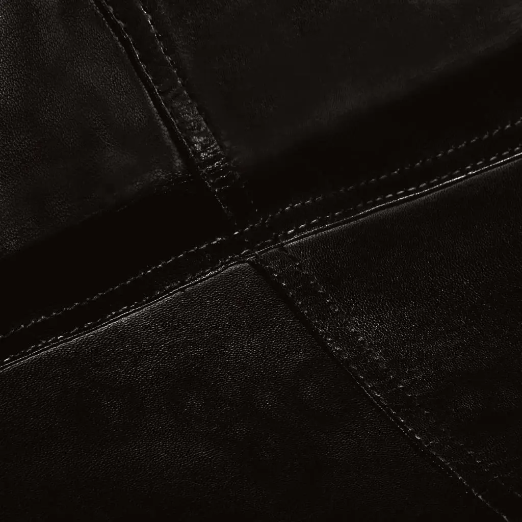 vidaXL Butterfly Chair Black Kids Size Real Leather