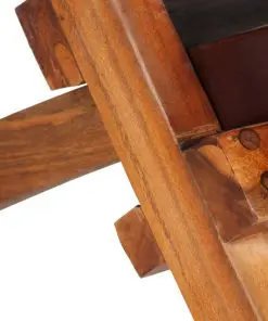 vidaXL Folding Relaxing Chair Brown Real Leather