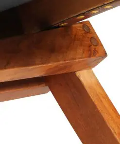 vidaXL Folding Relaxing Chair Brown Real Leather