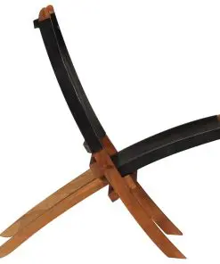 vidaXL Folding Relaxing Chair Black Real Leather
