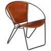 vidaXL Chair Brown Real Leather vidaXL Chair Brown Real Leather