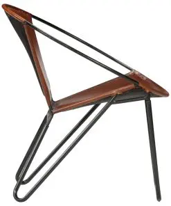 vidaXL Chair Brown Real Leather