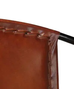 vidaXL Chair Brown Real Leather