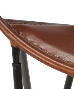 vidaXL Chair Brown Real Leather