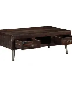 vidaXL Coffee Table Solid Reclaimed Wood 100x60x35 cm