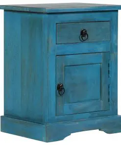 vidaXL Bedside Table Solid Mango Wood 40x30x50 cm Blue