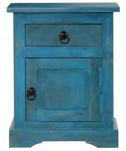 vidaXL Bedside Table Solid Mango Wood 40x30x50 cm Blue