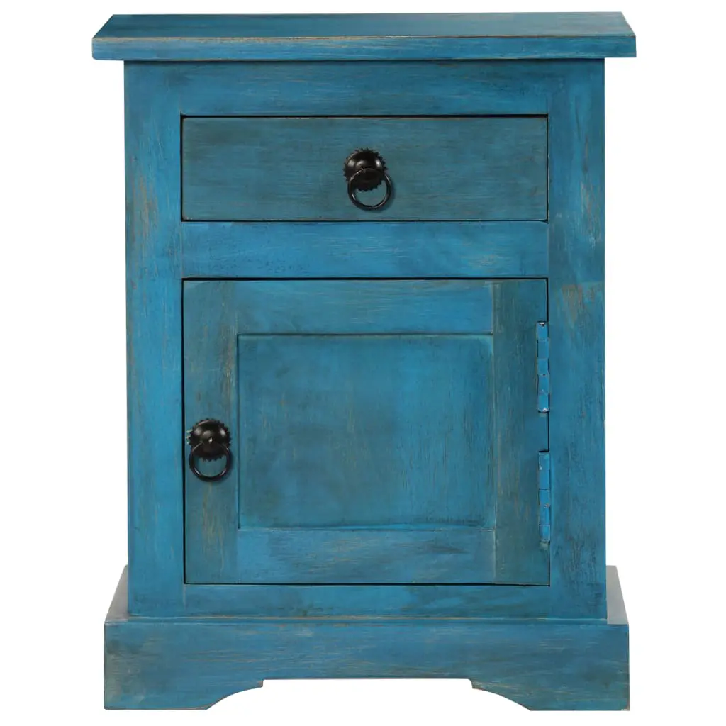 vidaXL Bedside Table Solid Mango Wood 40x30x50 cm Blue