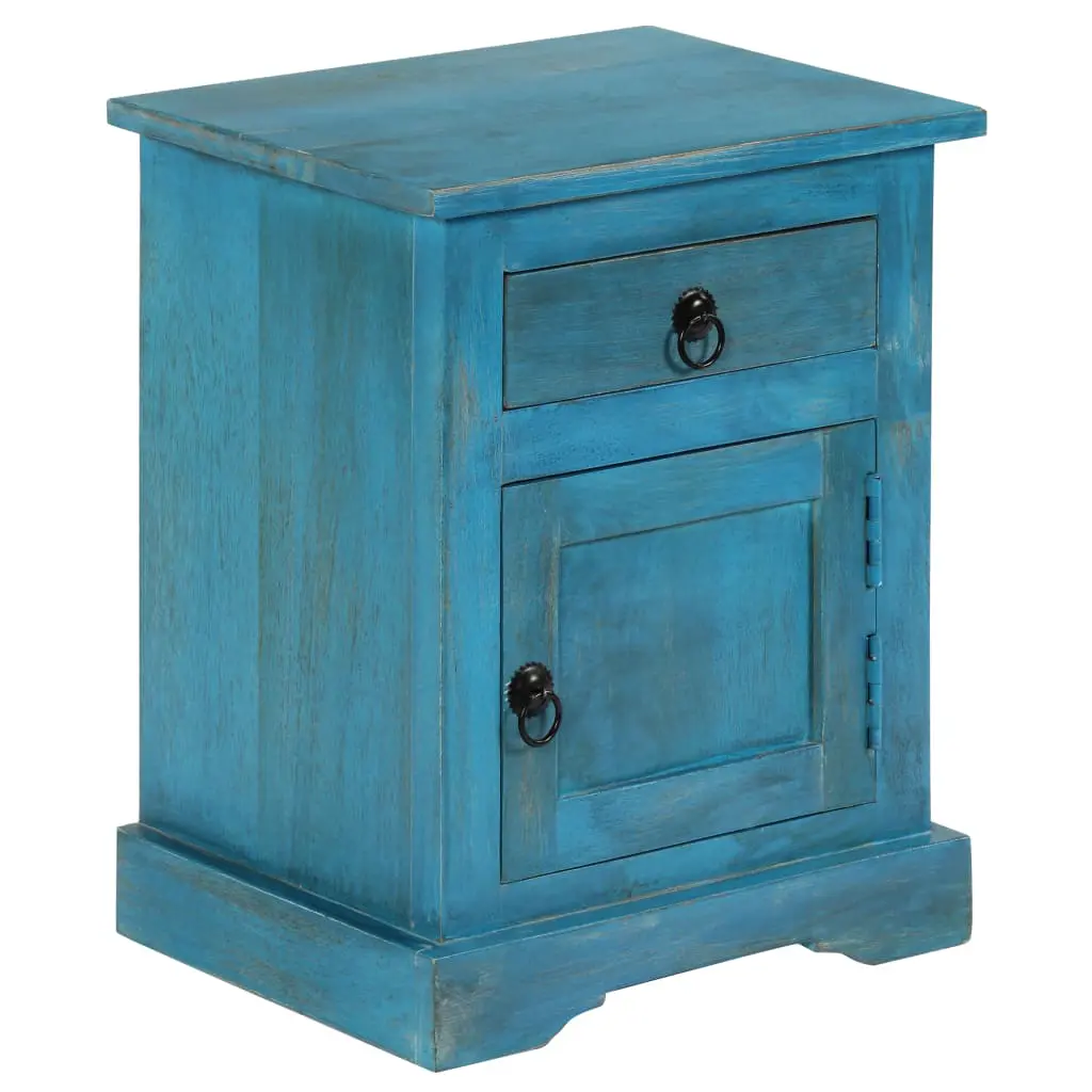 vidaXL Bedside Table Solid Mango Wood 40x30x50 cm Blue