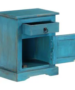 vidaXL Bedside Table Solid Mango Wood 40x30x50 cm Blue