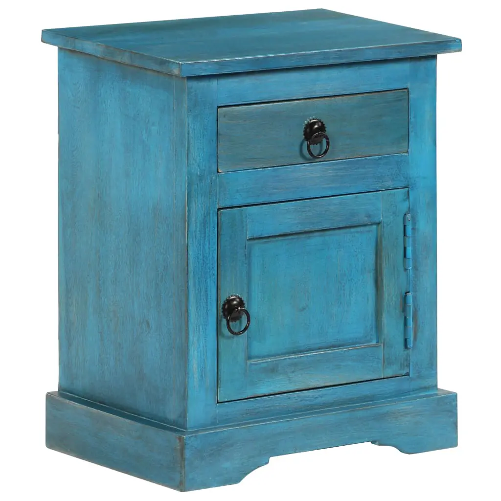 vidaXL Bedside Table Solid Mango Wood 40x30x50 cm Blue