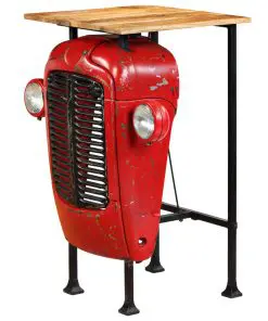 vidaXL Tractor Bar Table Solid Mango Wood Red 60x60x107 cm