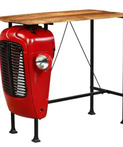vidaXL Tractor Bar Table Solid Mango Wood Red 60x120x107 cm