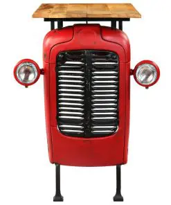 vidaXL Tractor Bar Table Solid Mango Wood Red 60x120x107 cm