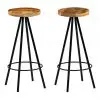 vidaXL Bar Chairs 2 pcs Solid Mango Wood