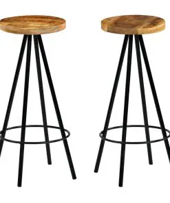 vidaXL Bar Chairs 2 pcs Solid Mango Wood