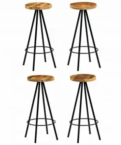 vidaXL Bar Chairs 4 pcs Solid Mango Wood