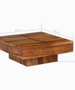 vidaXL Coffee Table Solid Sheesham Wood 80x80x30 cm