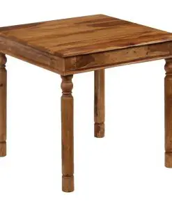 vidaXL Dining Table Solid Sheesham Wood 80x80x77 cm