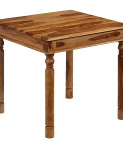 vidaXL Dining Table Solid Sheesham Wood 80x80x77 cm