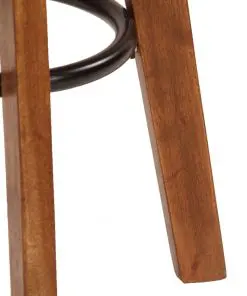 vidaXL Bar Chairs 2 pcs Real Leather and Solid Acacia Wood