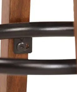 vidaXL Bar Chairs 2 pcs Real Leather and Solid Acacia Wood