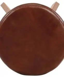 vidaXL Bar Chairs 2 pcs Real Leather and Solid Acacia Wood